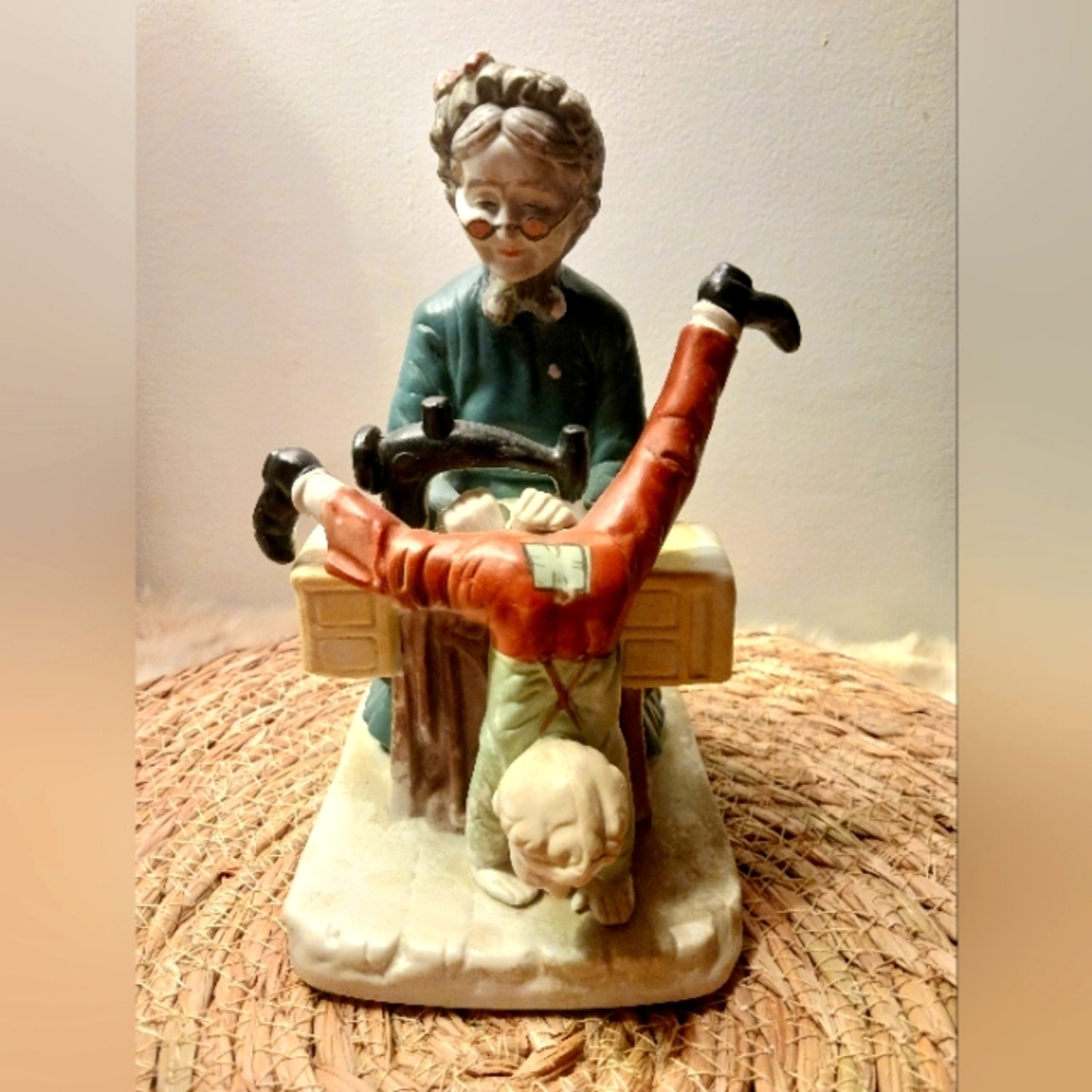 'A Stitch In Time' Vintage Ceramic Figurine
